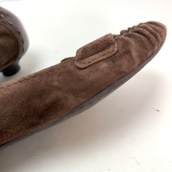 LINEA PAOLO Brown Suede Leather Kitten Heels 9.5 - Picture 16 of 16